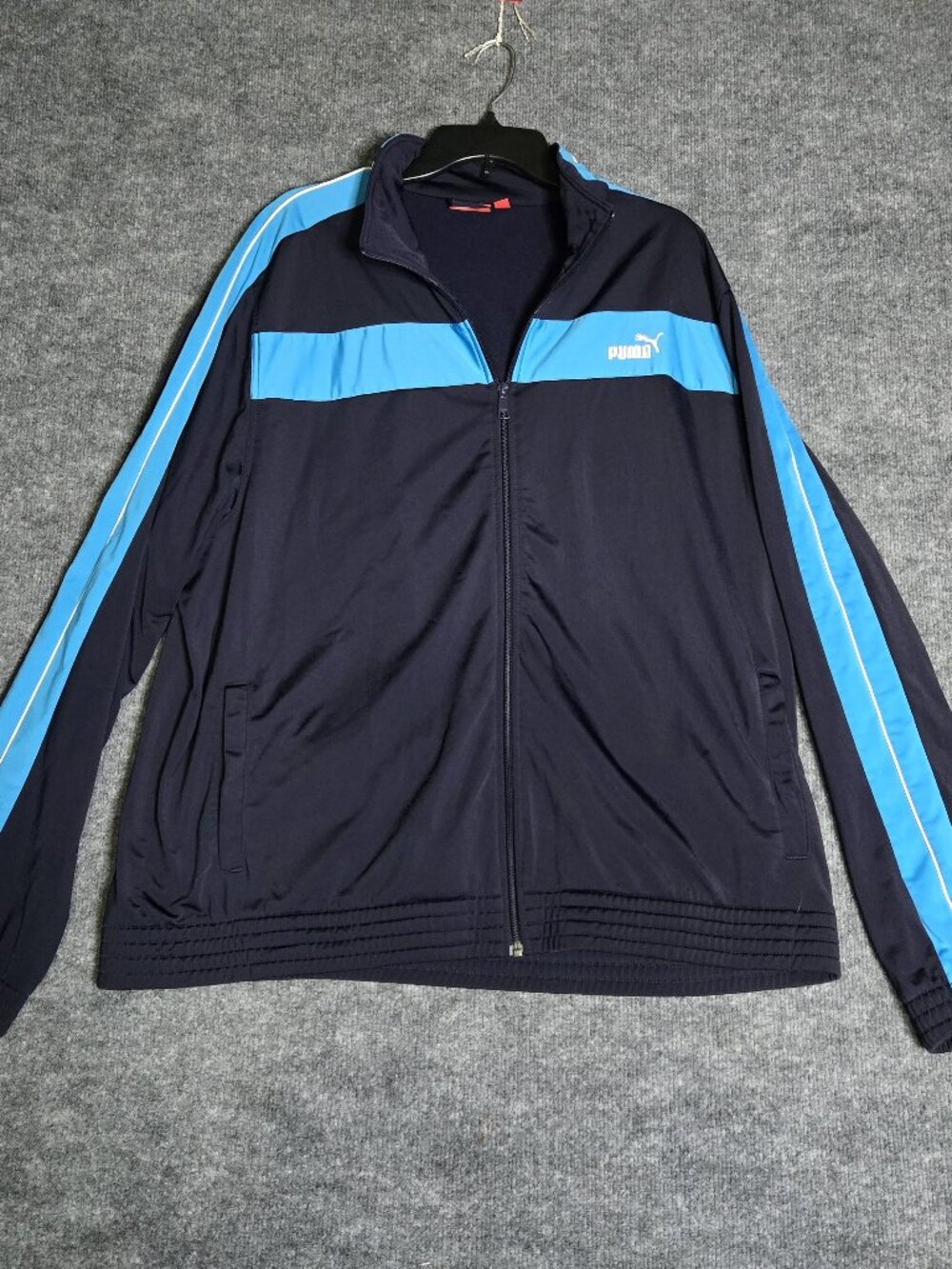 2000's Puma Track Jacket Full Zip Men’s 2XL Blue White Black Athletic